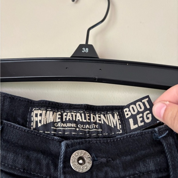 Femme Fatale Black Bootcut Denim Jeans - Picture 6 of 10